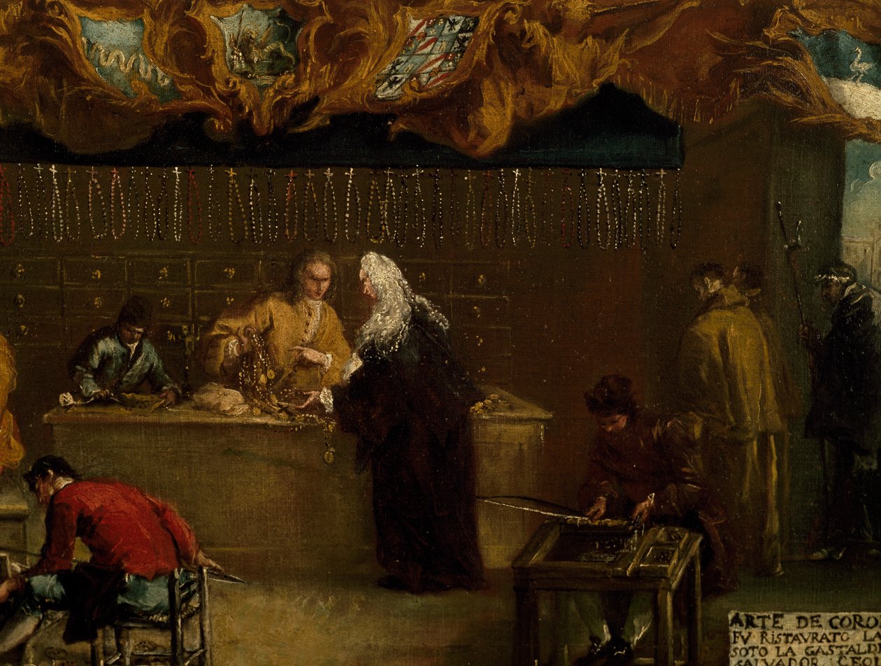 Schild der Zunft der Koroneri, von Francesco Guardi, Italien von Francesco Guardi