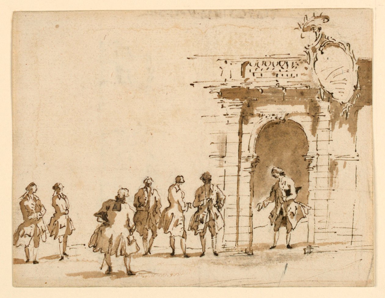 Skizze für einen Empfang im Palazzo Surian von Francesco Guardi