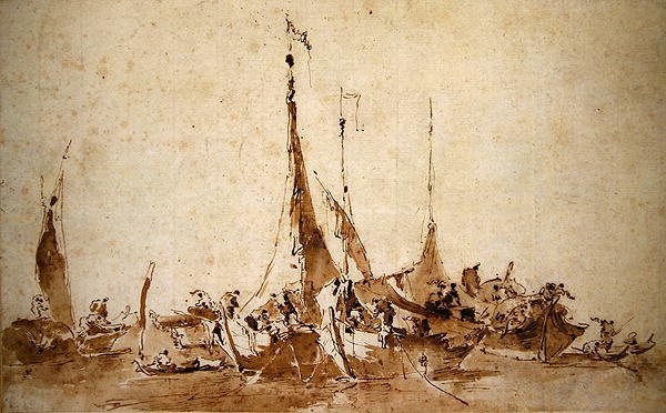 Studien von Fischerbooten von Francesco Guardi