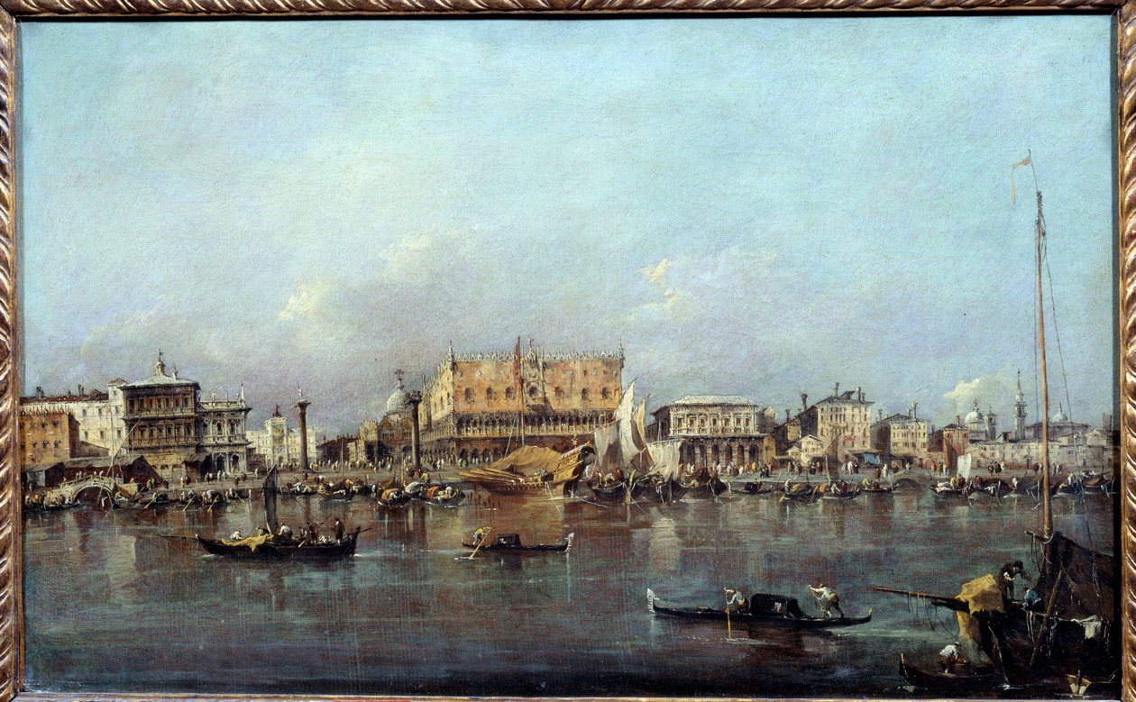 Der Dogenpalast vom Meer aus gesehen von Francesco Guardi
