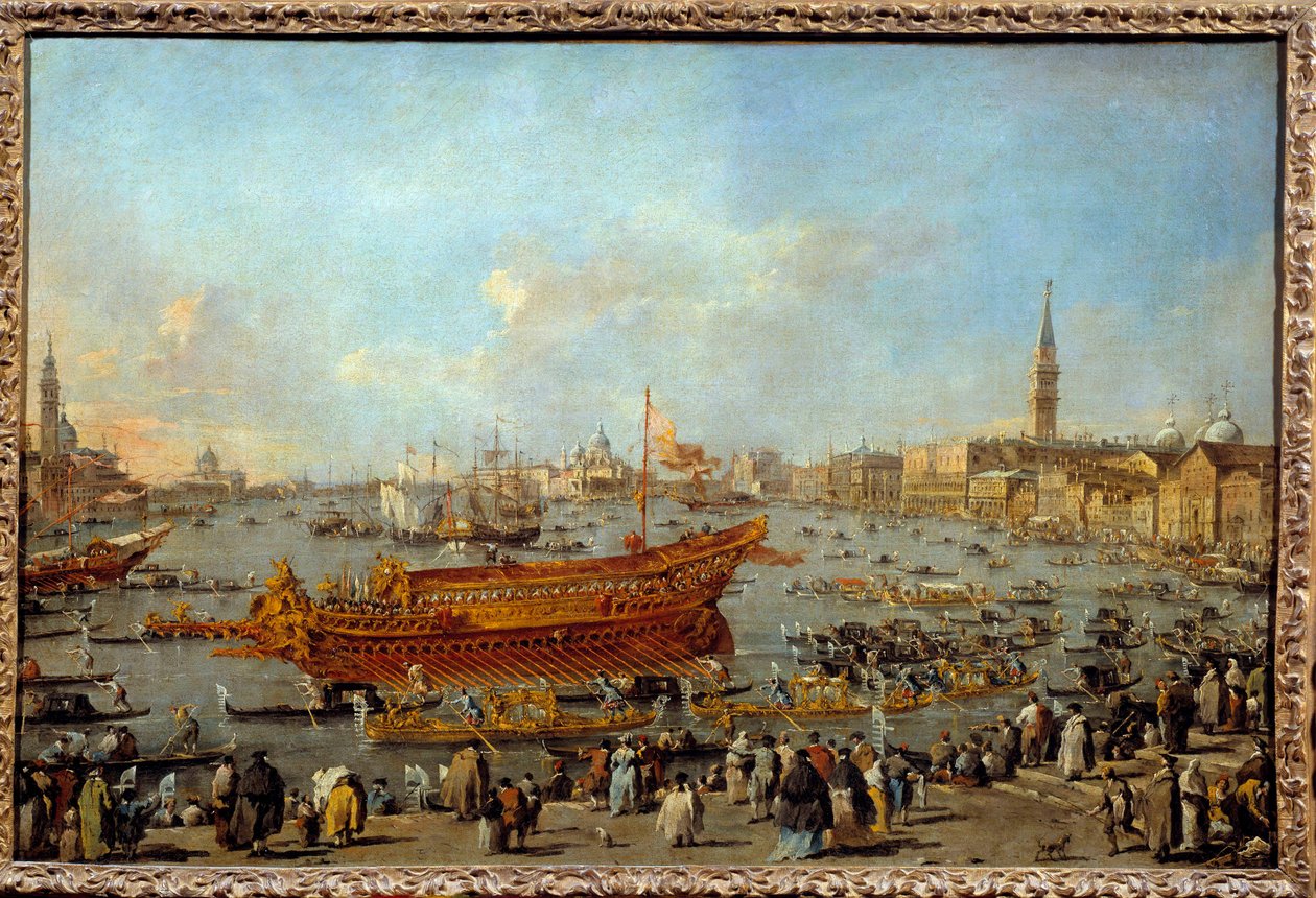 Die Abfahrt des Bucentaur zum Lido von Venedig am Himmelfahrtstag von Francesco Guardi