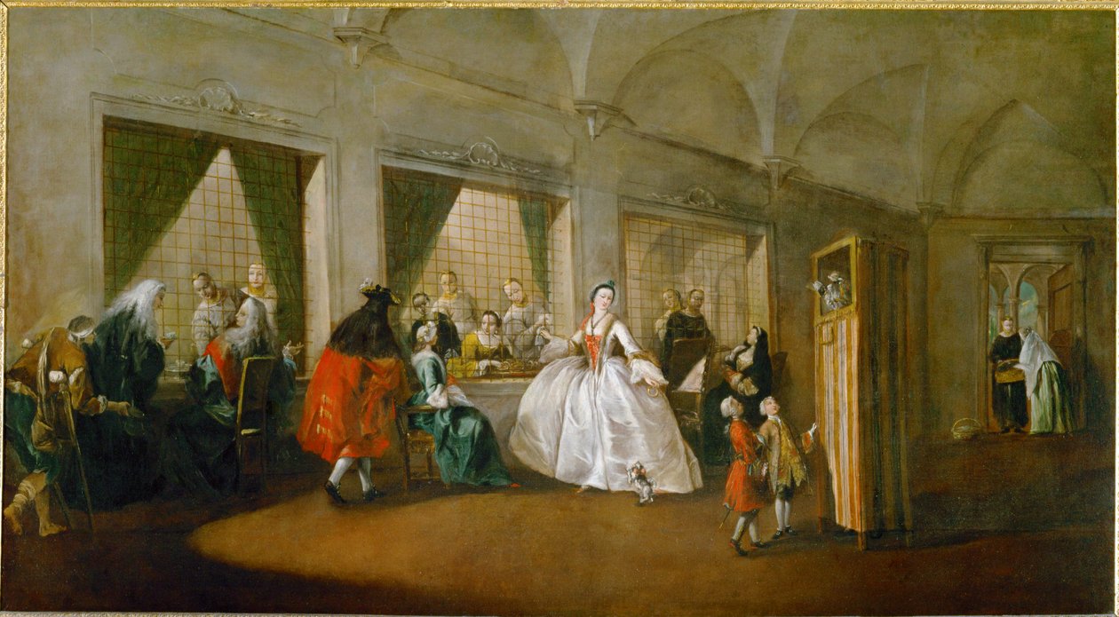 Das Parlatorio, der Sprechsaal der Nonnen von San Zaccaria, Venedig von Francesco Guardi