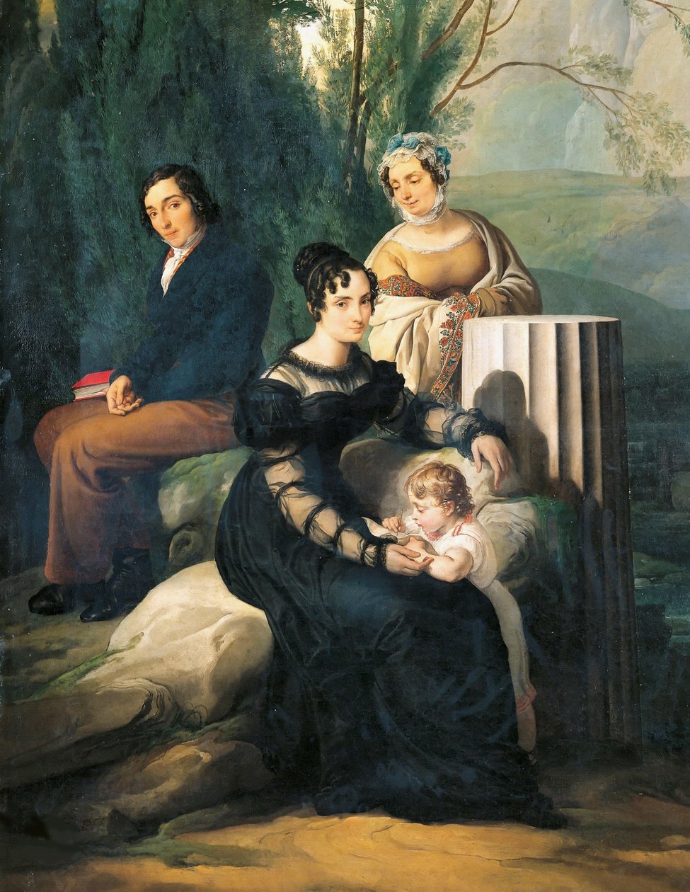 Porträt der Familie Borri Stampa, 1822 von Francesco Hayez