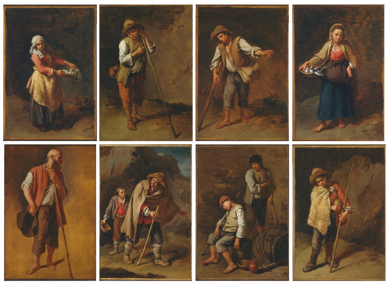 Acht Figurenstudien von Bauern und Hirten von Francesco Londonio