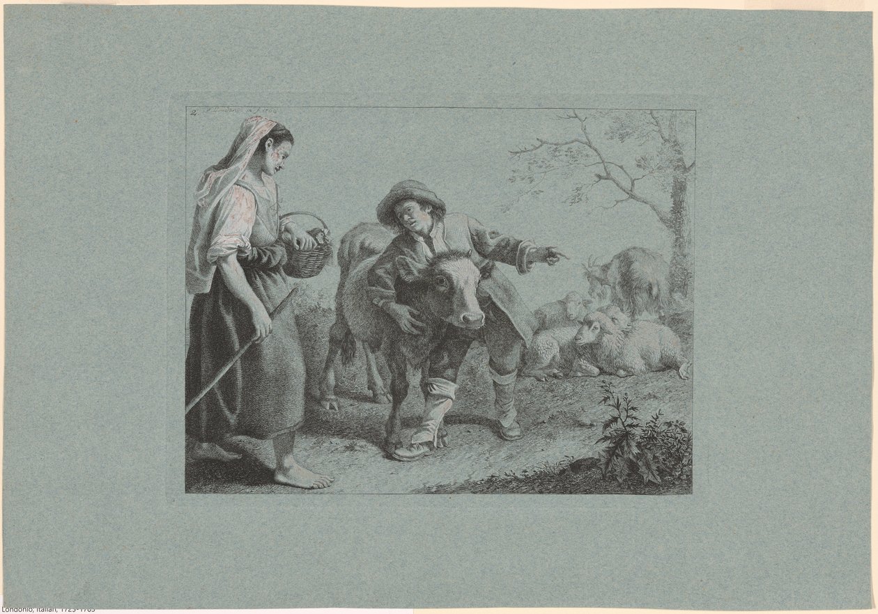 Tafel 2, aus dem Satz von 12 Pastoralszenen von Francesco Londonio