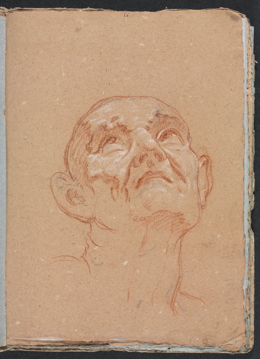Verona Skizzenbuch: Männlicher Kopf Seite 31, 1760 von Francesco Lorenzi