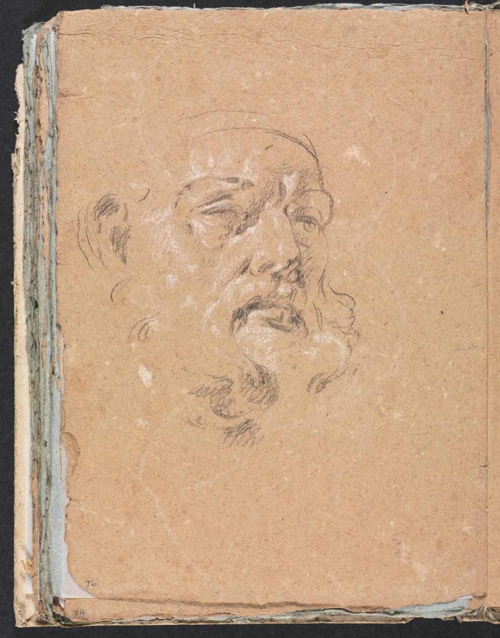 Verona Skizzenbuch: Männlicher Kopf Seite 76, 1760 von Francesco Lorenzi