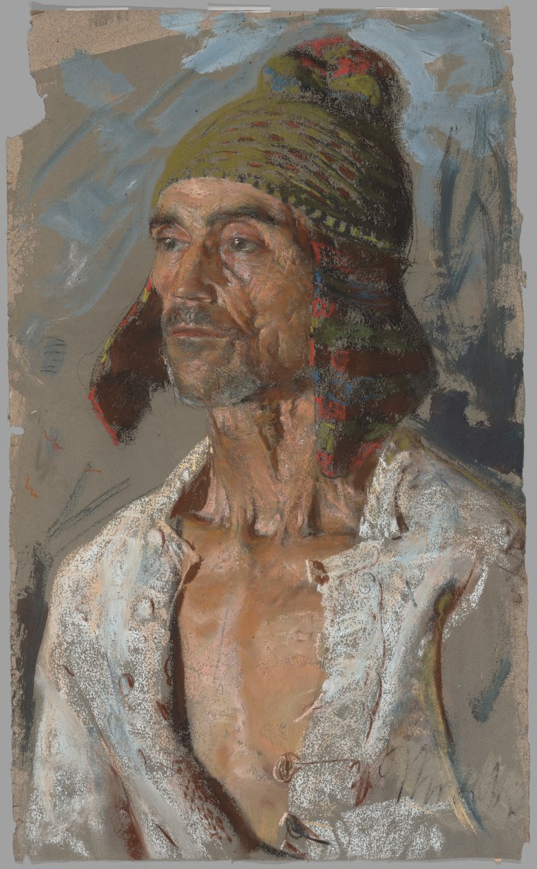 Ein Schäfer (Studie für „Il Voto“) (recto); Frau mit Baby (Studie für „Il Voto“) (verso) von Francesco Paolo Michetti
