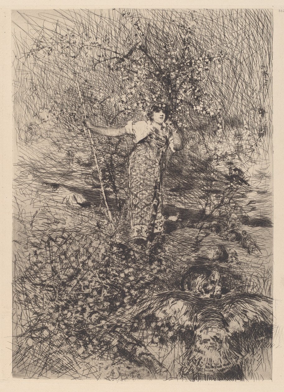 Hüterin der Truthähne [Gardeuse de dindons] von Francesco Paolo Michetti
