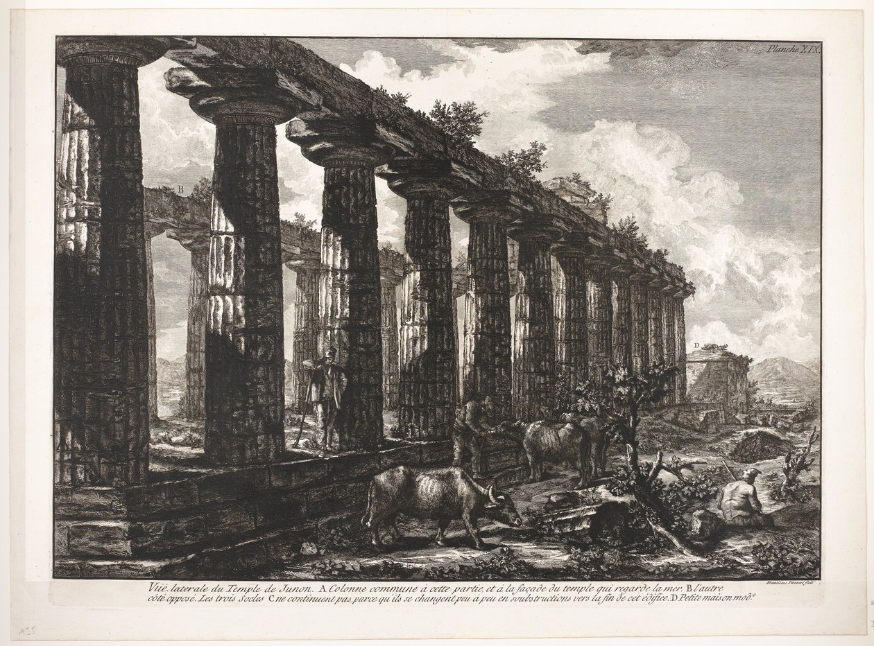 Tempel der Athena in Paestum von Francesco Piranesi