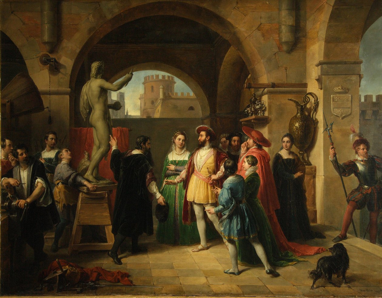 Franz I. im Atelier von Benvenuto Cellini, 1837 von Francesco Podesti