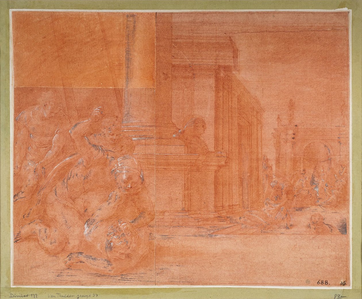 Odysseus bekämpft den Bettler Irus von Francesco Primaticcio