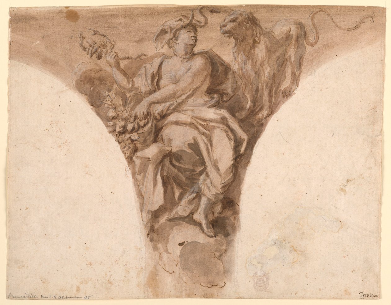 Afrika, Entwurf für ein Pendentiv in der Taufkapelle von St. Peter, Rom von Francesco Trevisani