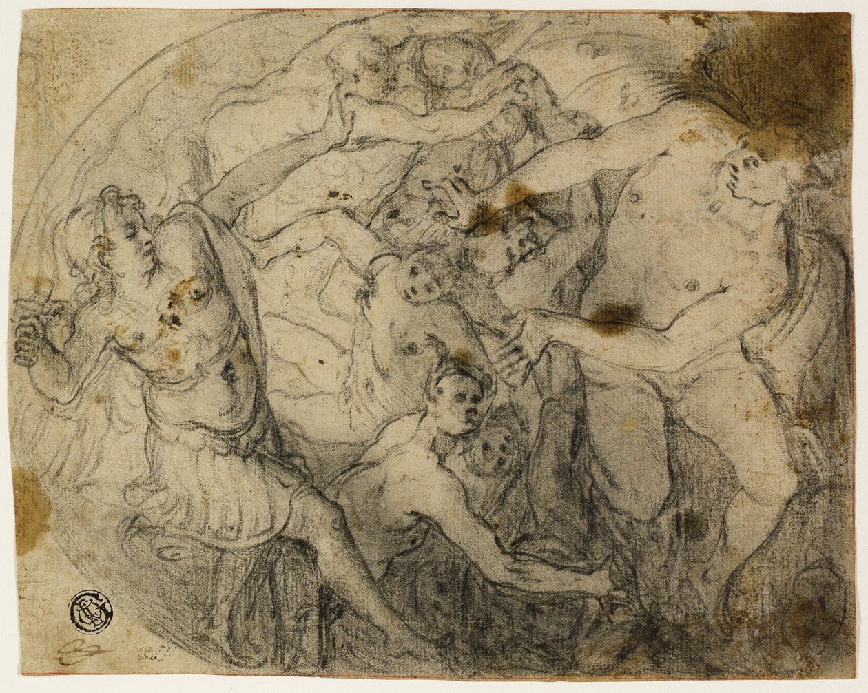 Studie für den heiligen Michael, der Luzifer vertreibt von Francesco Vanni
