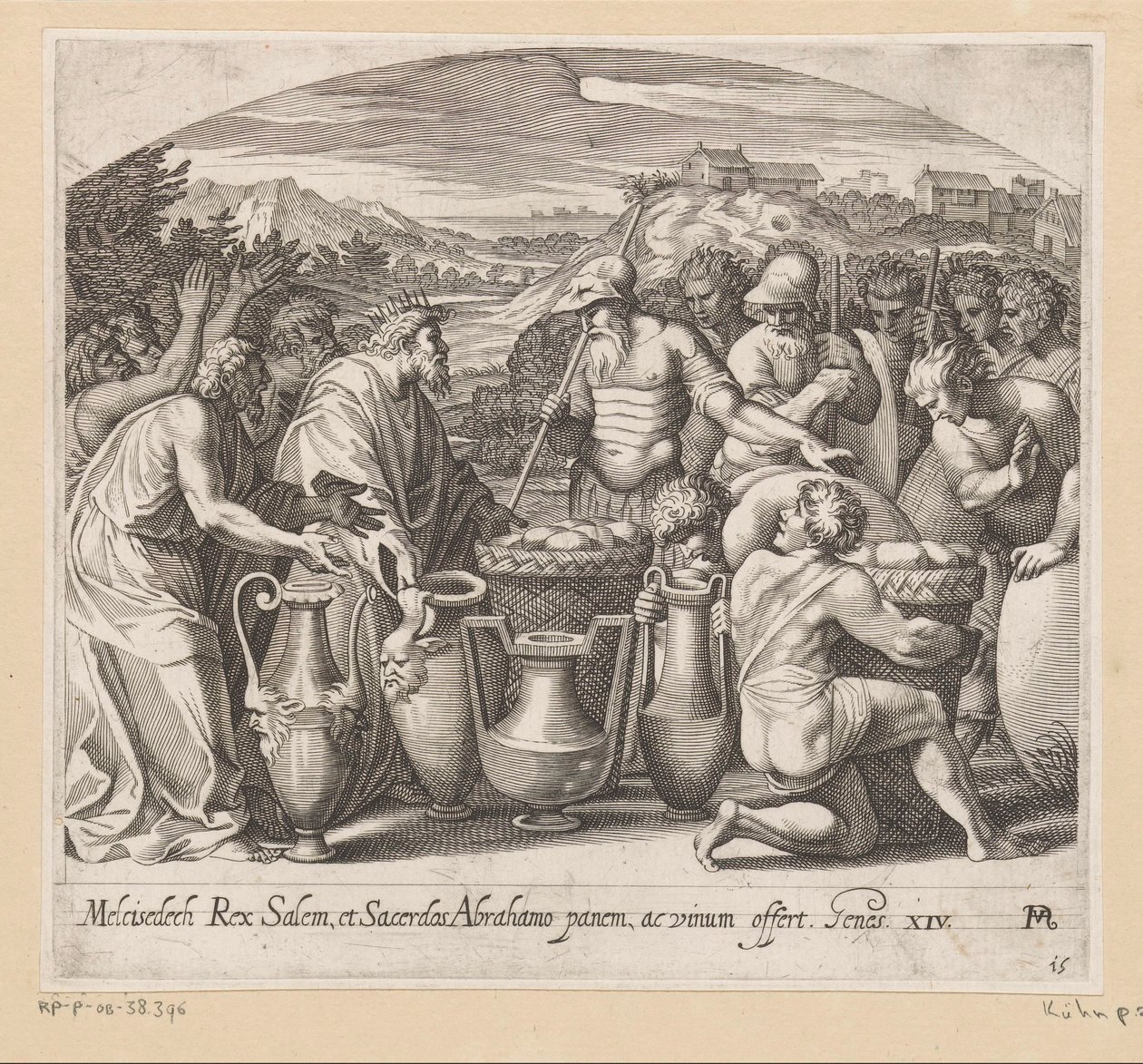 Abrahams Begegnung mit Melchisedek von Francesco Villamena