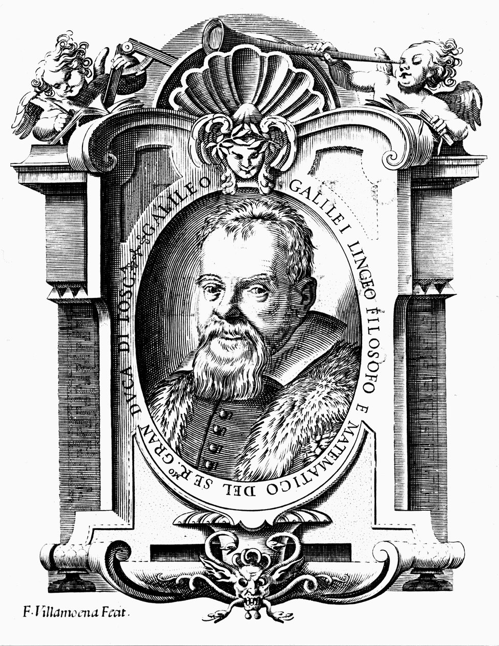 Galileo Galilei, italienischer Astronom und Mathematiker, frühes 17. Jahrhundert von Francesco Villamena