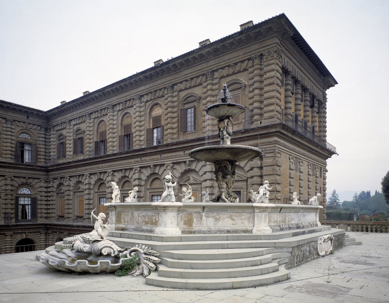 Ansicht des Artischockenbrunnens von Francesco del Tadda