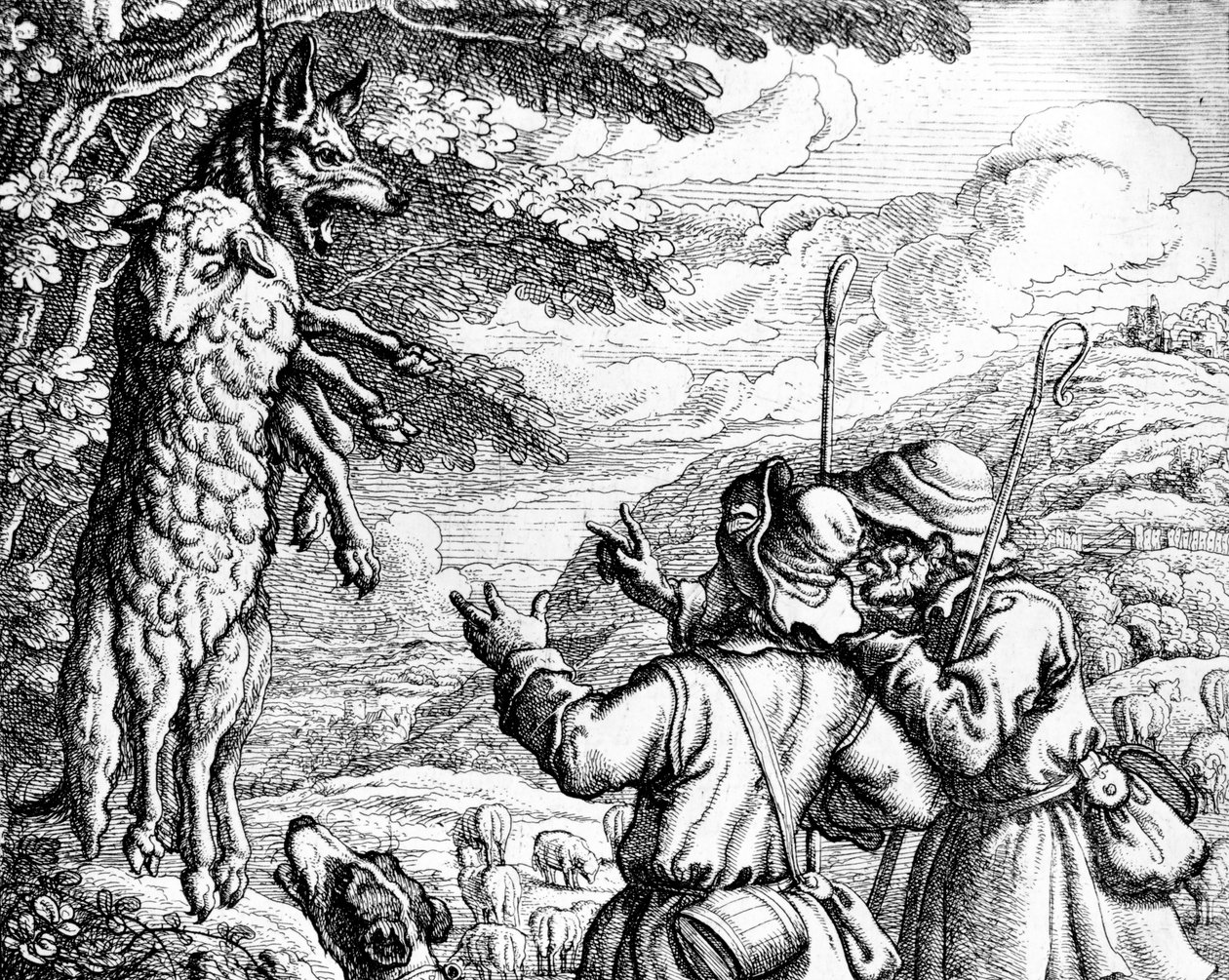 Der Wolf im Schafspelz, 1687 von Francis Barlow