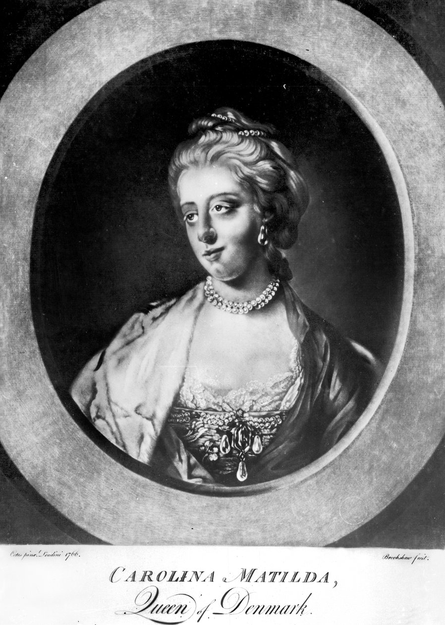 Caroline Matilda, Königin von Dänemark und Norwegen, graviert von Brookshaw von Francis Cotes