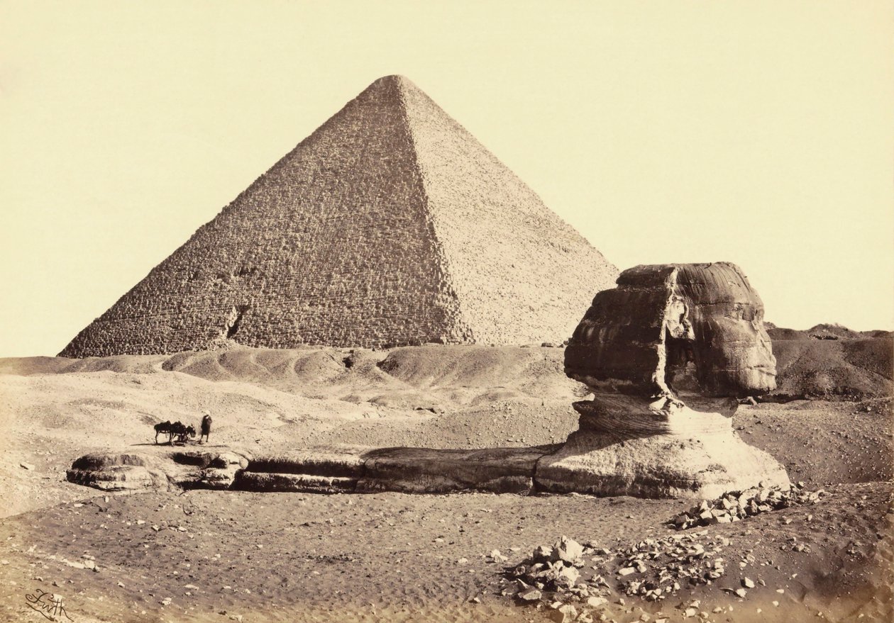 Große Pyramide von Gizeh und Sphinx, Ägypten. 19. Jahrhundert. von Francis (after) Frith