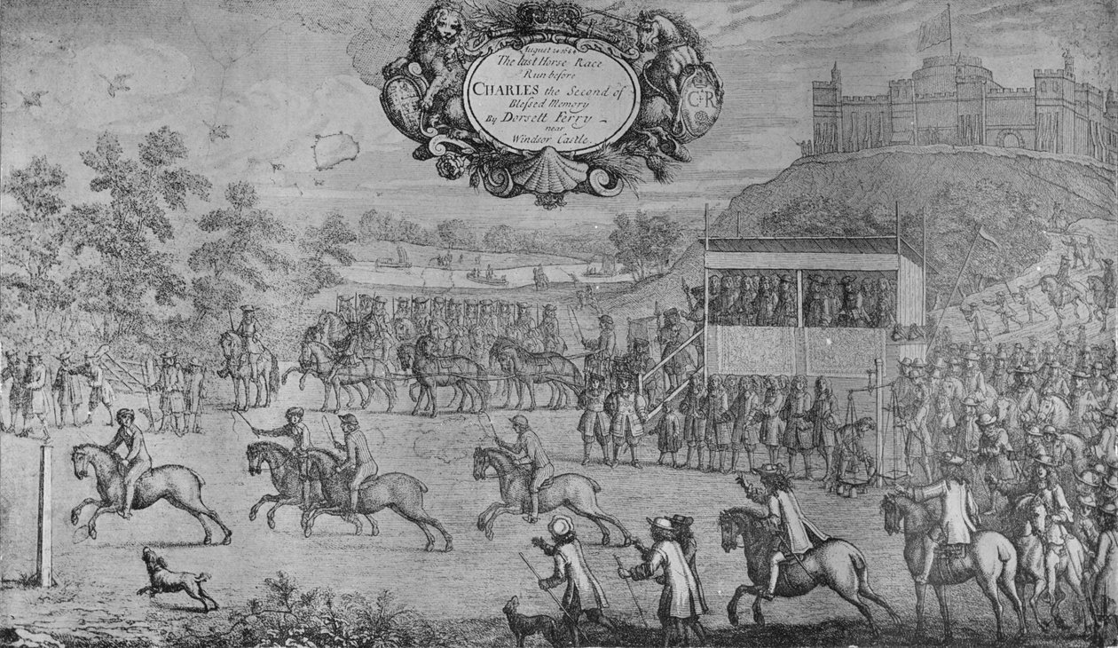 Ein Rennen vor Karl II., von Francis Barlow, um 1650-1680, 1911 von Francis Barlow