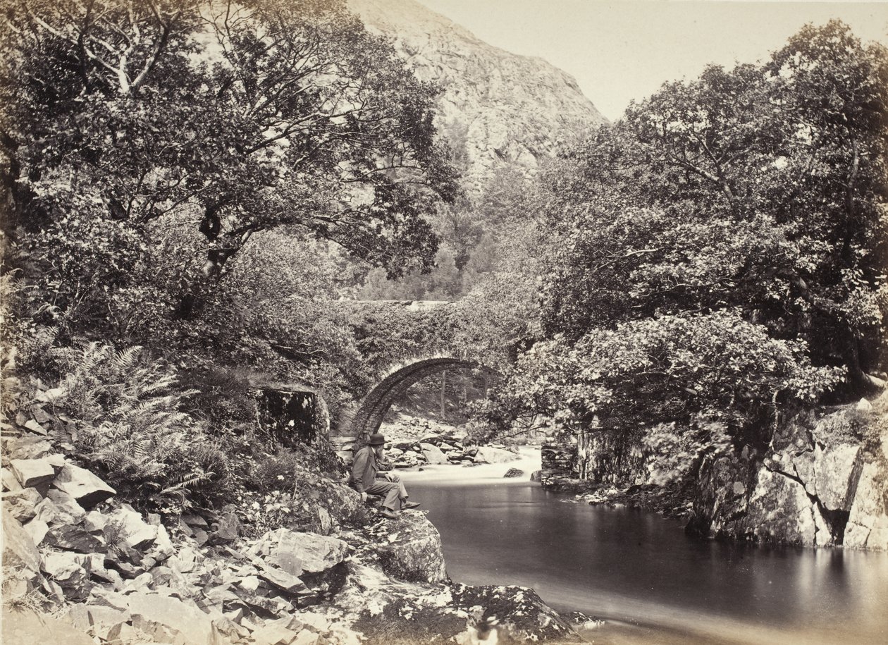 Beddgelert, Pont Aberglaslyn, von unterhalb der Brücke, Nr. 2. (517) von Francis Bedford