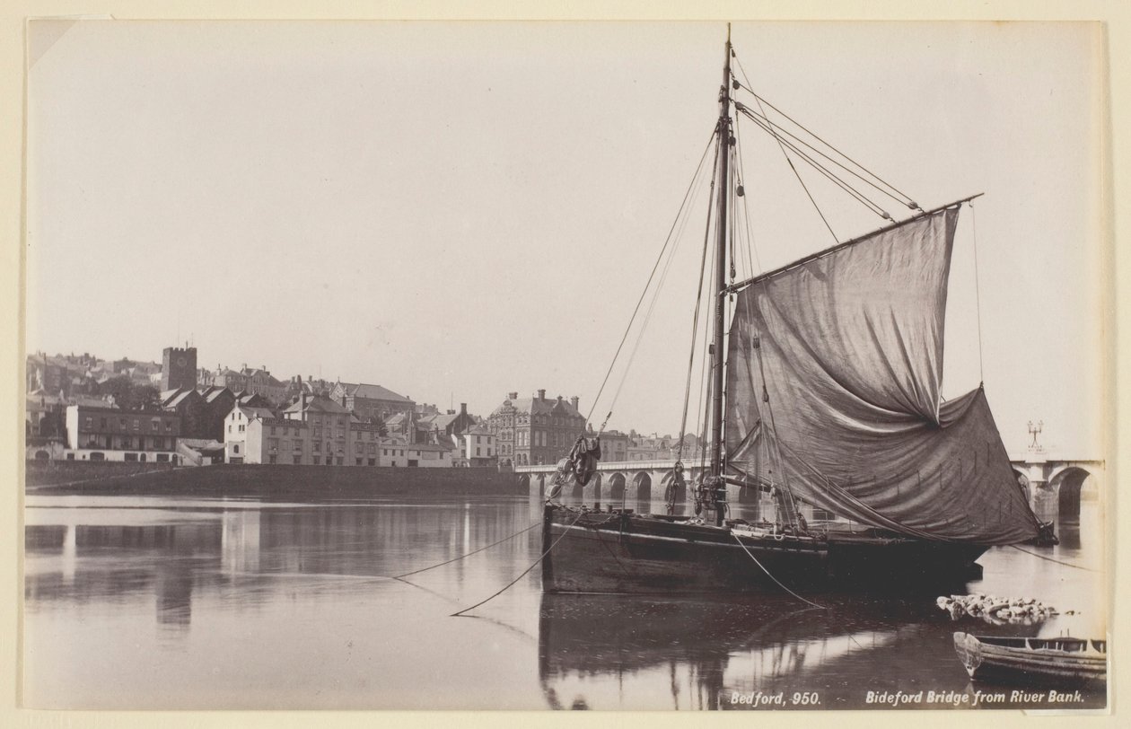 Bideford-Brücke vom Flussufer von Francis Bedford