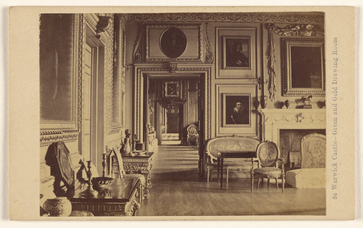 Warwick Castle - Grüner und Goldener Zeichensaal von Francis Bedford
