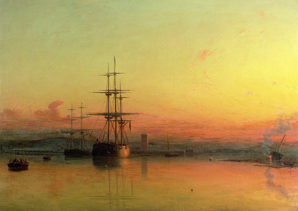 Tote Stille - Sonnenuntergang in der Bucht von Exmouth von Francis Danby
