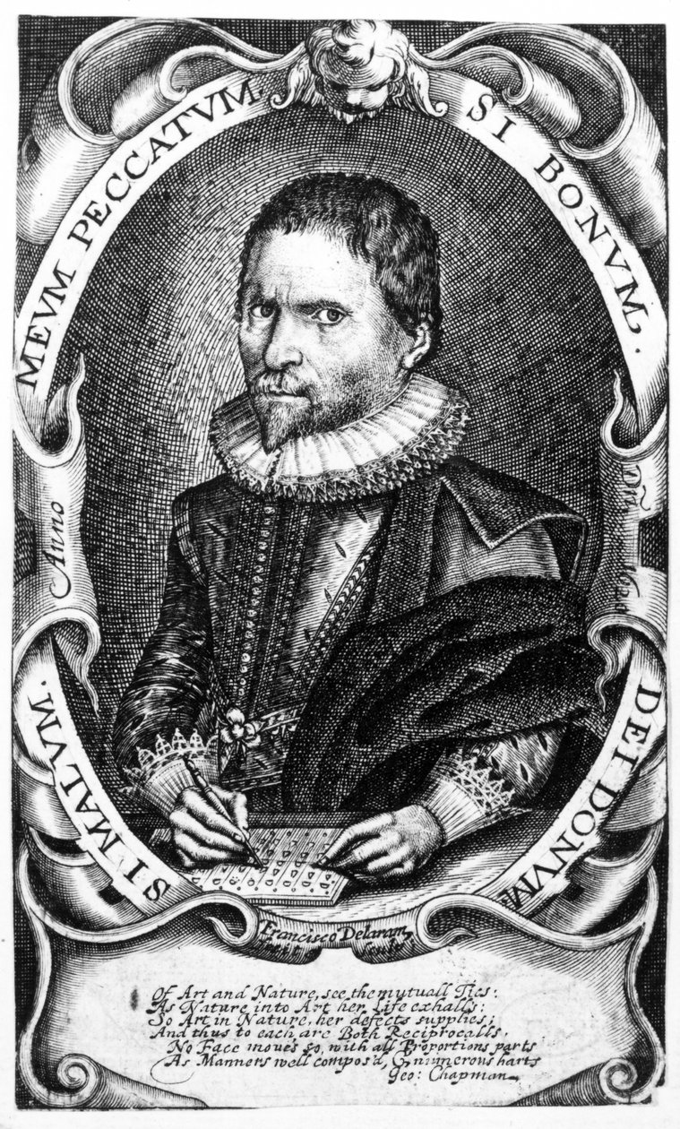Porträt eines Gentlemans, vermutlich Thomas Harriot, ca. 1620 von Francis Delaram