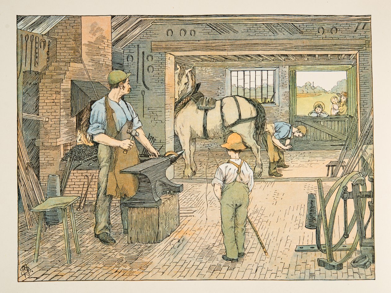 Der Schmied, aus Vierundzwanzig Arbeiter, veröffentlicht 1900 von Francis Donkin Bedford