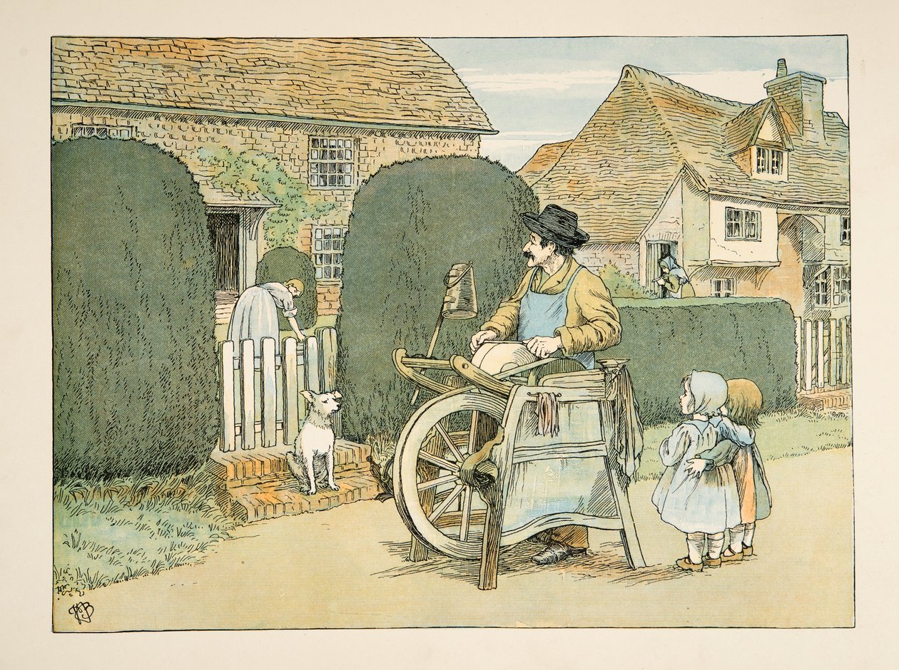 Der Messerschleifer, aus Vierundzwanzig Arbeiter, veröffentlicht 1900 von Francis Donkin Bedford