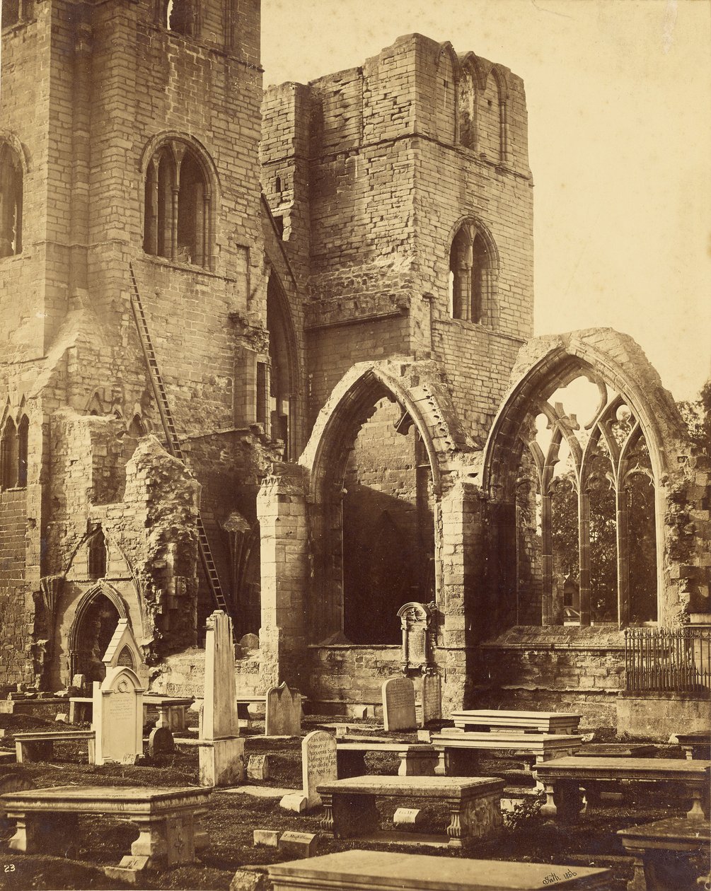 Abgetrennte Fenster und Türme, Elgin Kathedrale von Francis Frith
