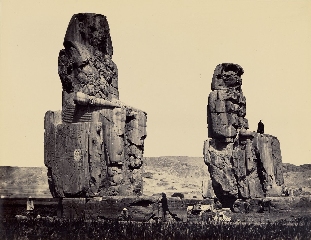 Die Statuen der Ebene, Theben von Francis Frith
