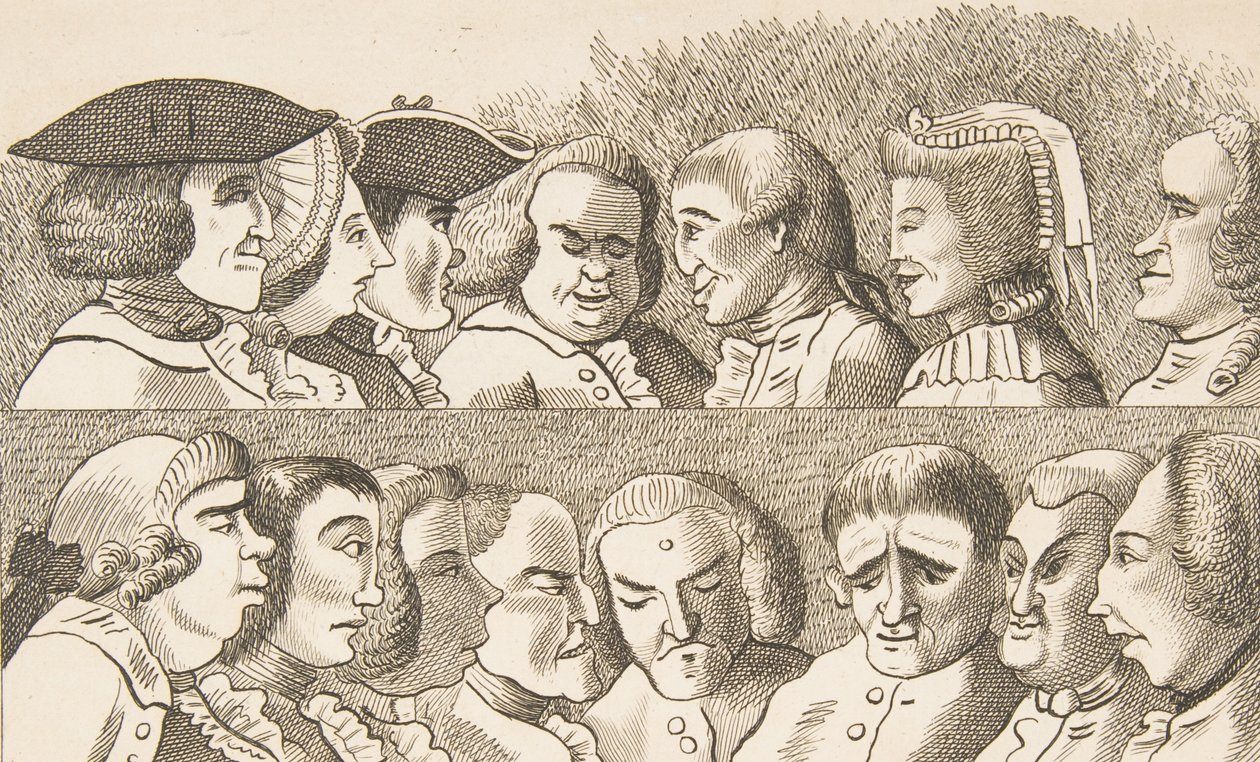 Tafel IV aus Regeln zum Zeichnen von Karikaturen (26. Februar 1788) von Francis Grose