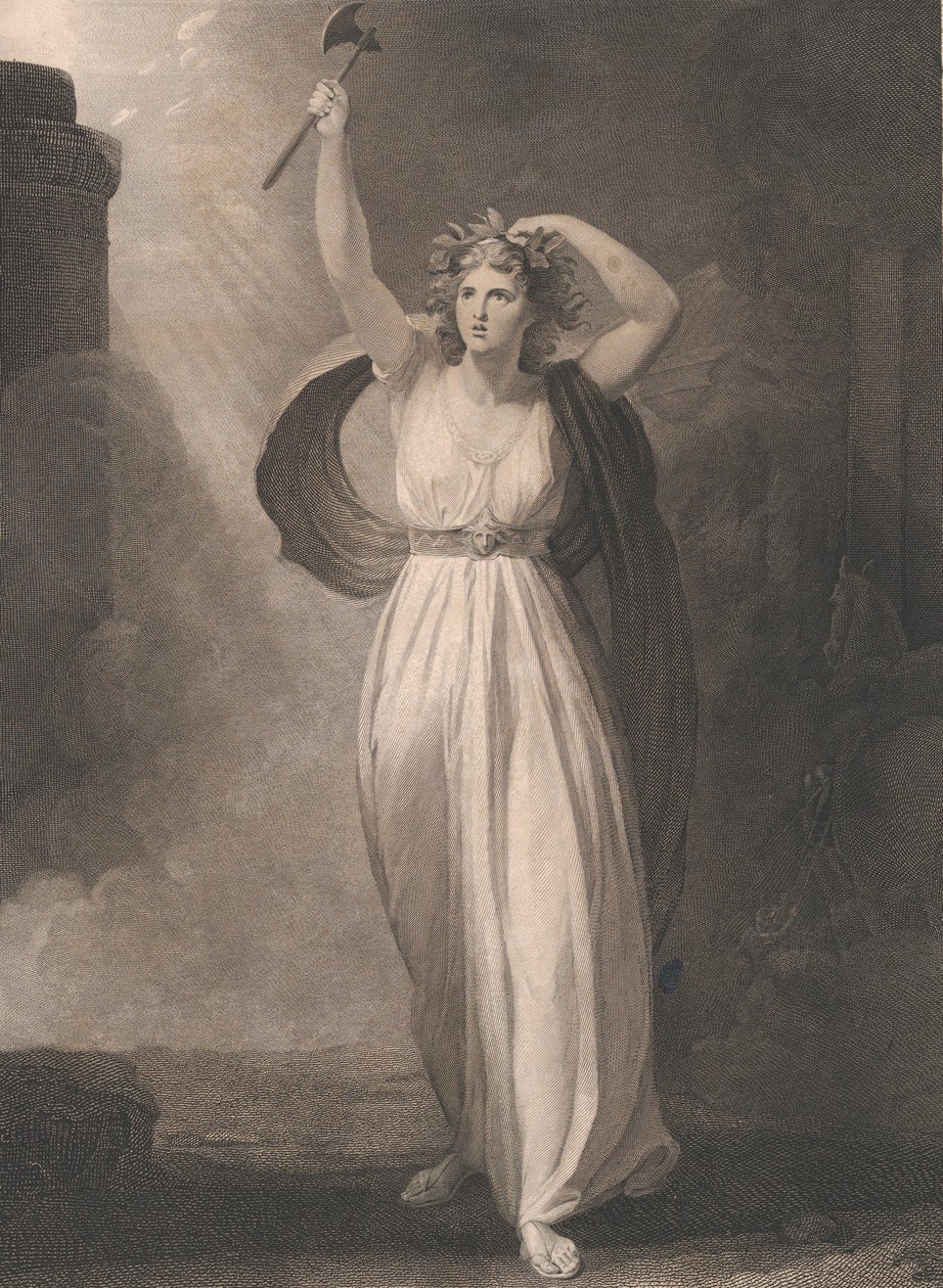 Kassandra im Wahnsinn Shakespeare, Troilus und Cressida, Akt 2, zuerst veröffentlicht 1795, neu aufgelegt 1852 von Francis Legat