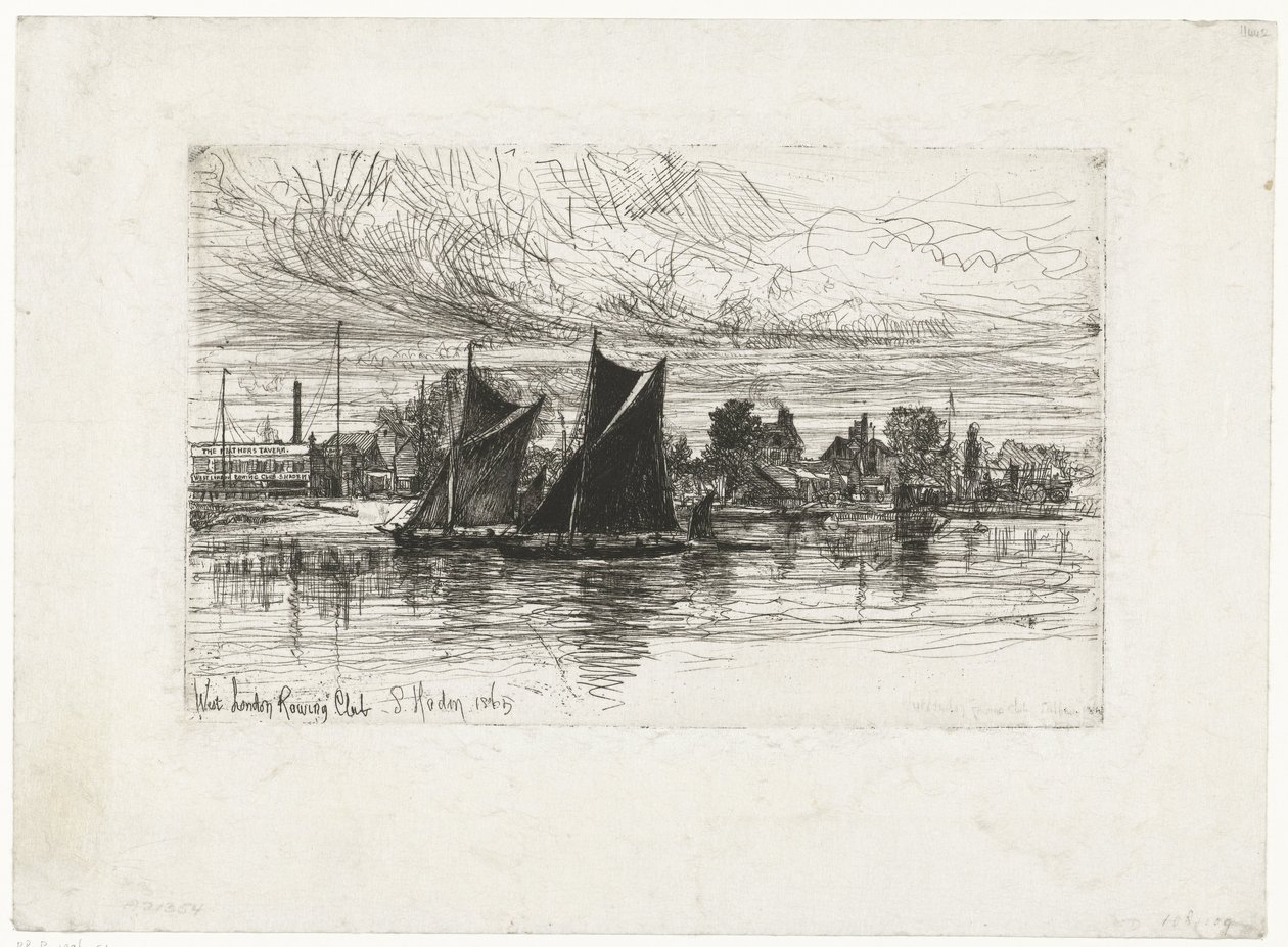 West London Rowing Club von Francis Seymour Haden (Sir) (signed by artist)