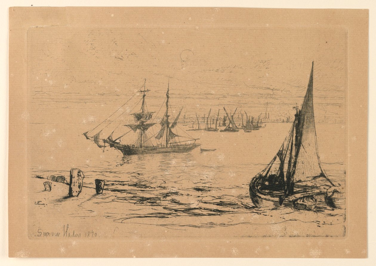 Eine Brigg vor Anker von Francis Seymour Haden