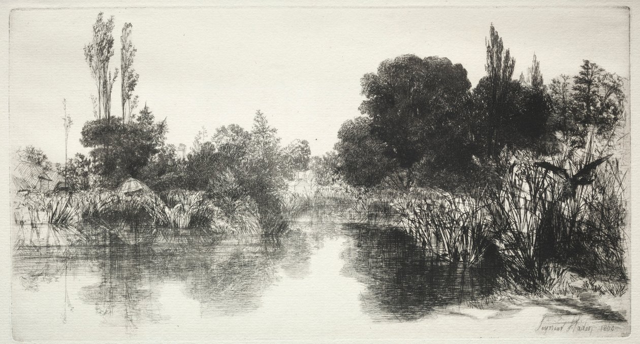 Shere Mill Pond Die größere Platte, 1860 von Francis Seymour Haden