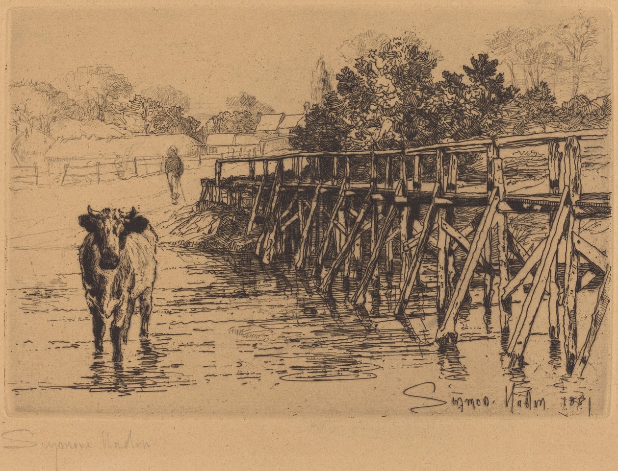 Die Dorf-Furt von Francis Seymour Haden