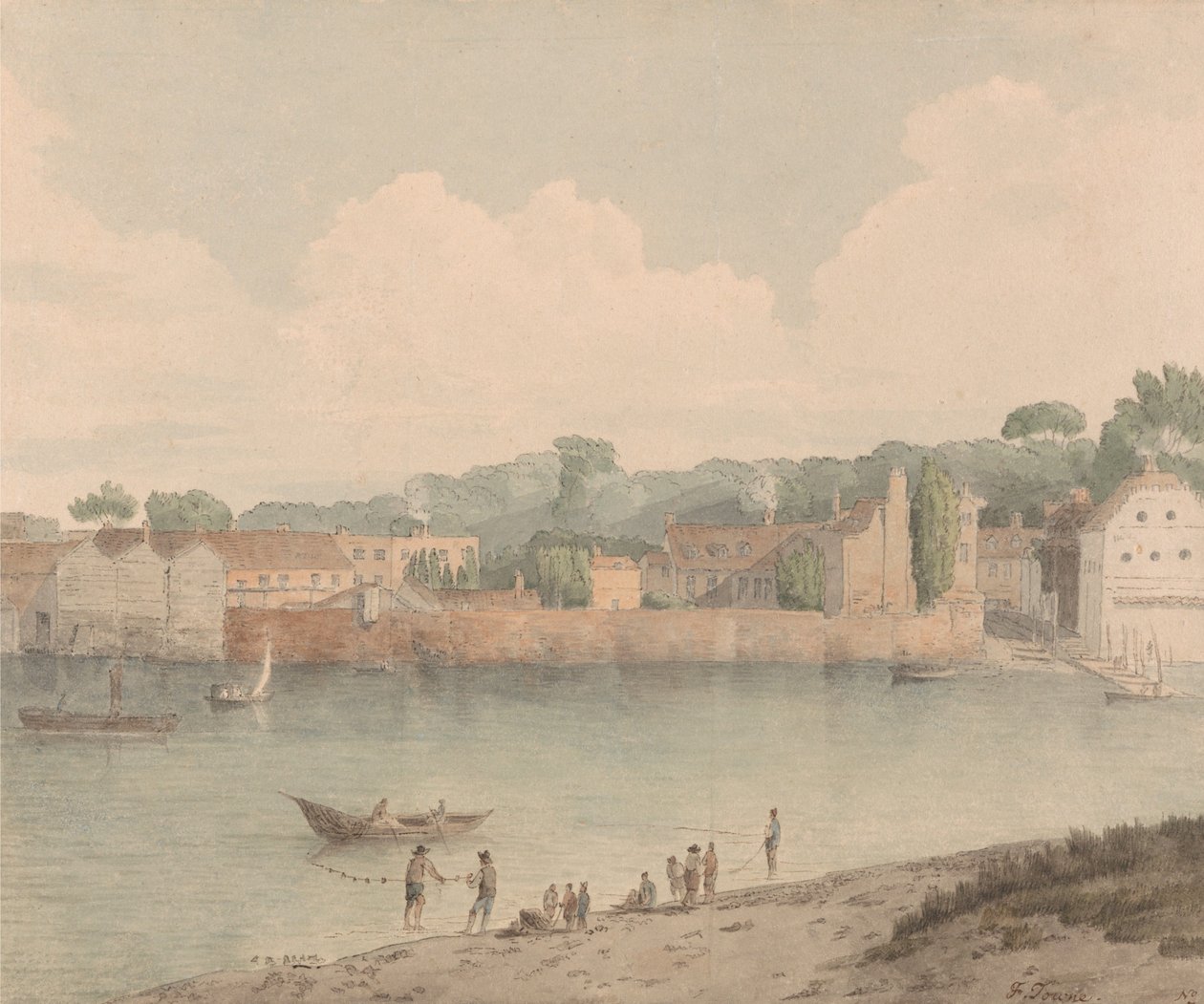 Vauxhall Stufen, von Millbank, 5. Juli 1797 von Francis Towne