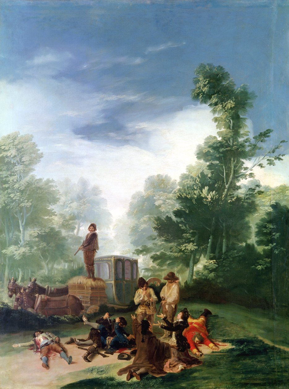 Angriff auf eine Kutsche, 1787 von Francisco de Goya