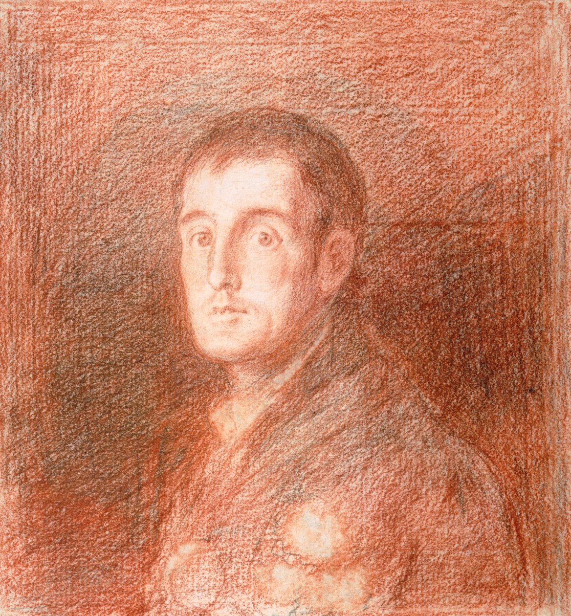 Studie für ein Reiterporträt des Herzogs von Wellington (1769-1852) um 1812 (Rote Kreide auf Graphit) von Francisco de Goya