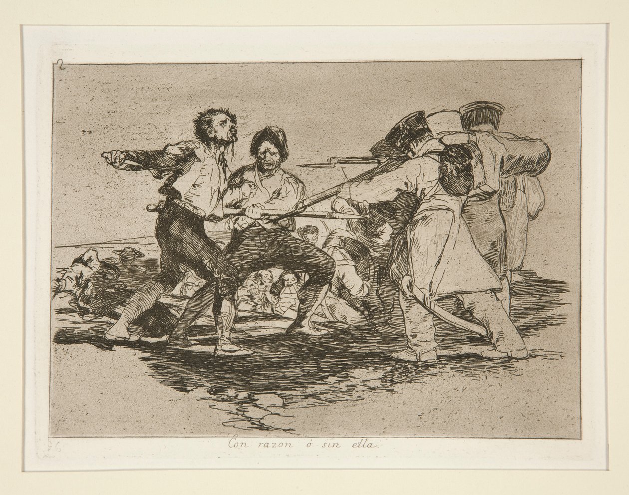 Con razón o sin ella (Mit Recht oder Unrecht), pl. 2 aus der Serie Los desastres de la guerra (Die Schrecken des Krieges) von Francisco de Goya