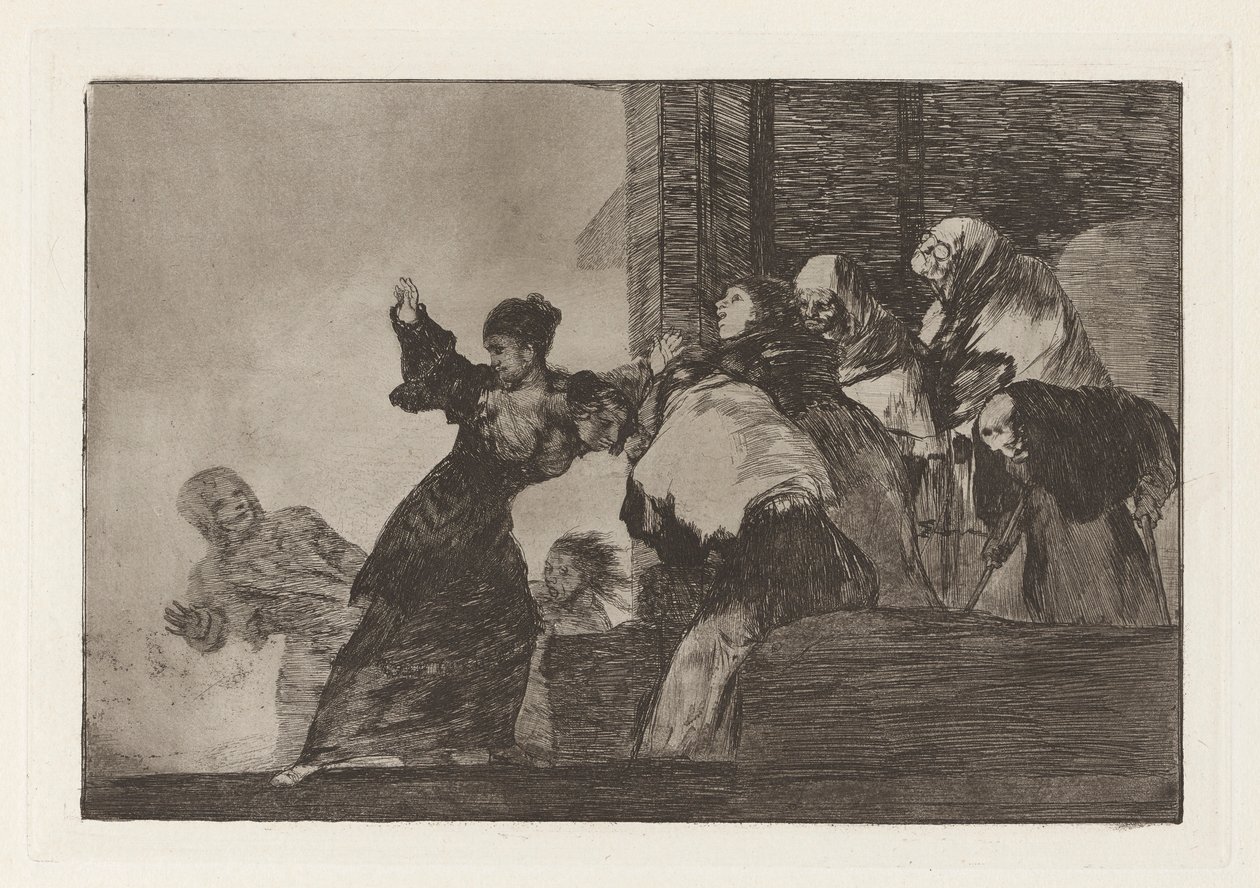 Arme Torheit, auch bekannt als Zwei Köpfe sind besser als einer, aus der Serie Los disparates (Los proverbios) von Francisco de Goya