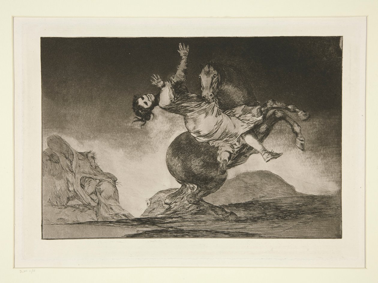 El caballo raptor (Der Pferdeentführer), pl. 10 aus der Serie Los proverbios von Francisco de Goya
