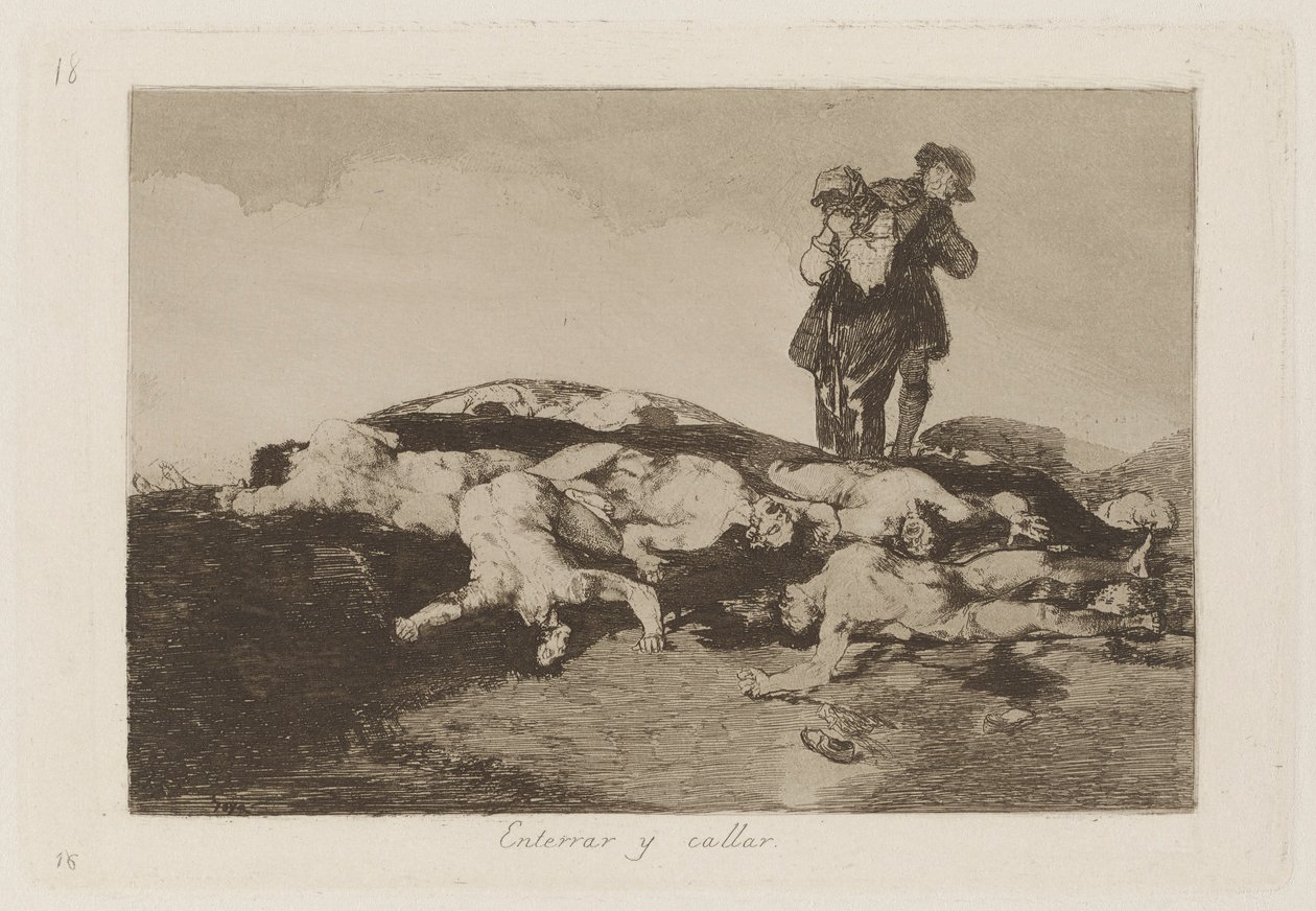 Begraben und schweigen, Platte 18 aus Die Schrecken des Krieges von Francisco de Goya