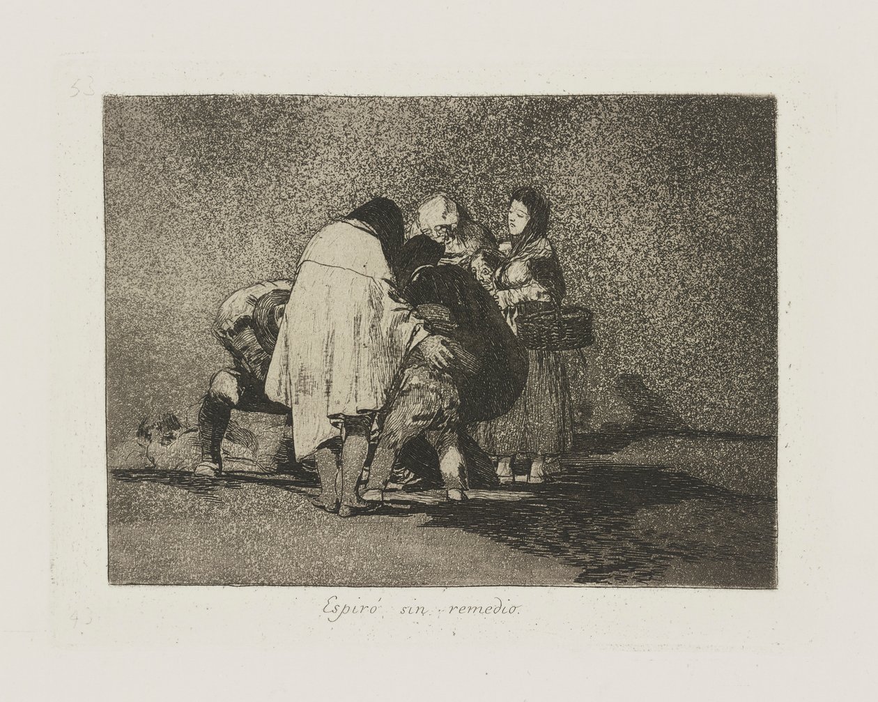 Es gab nichts zu tun und er starb, pl. 53 aus der Serie Die Schrecken des Krieges von Francisco de Goya