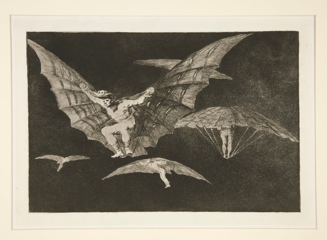 Eine Art zu fliegen, Platte 13 aus der Serie Los proverbios von Francisco de Goya