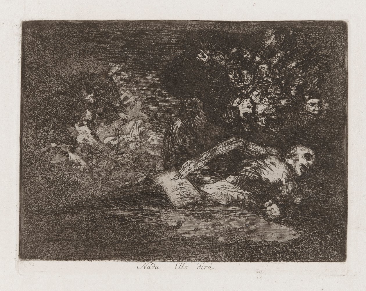 Nada. [Ello dir?] (Nichts. Das Ereignis wird es zeigen), Platte 69 aus Los desastres de la guerra (Die Schrecken des Krieges) von Francisco de Goya